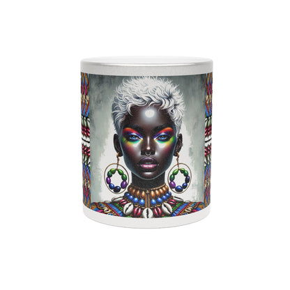 Vibrant African Art Metallic Mug - Silver/Gold