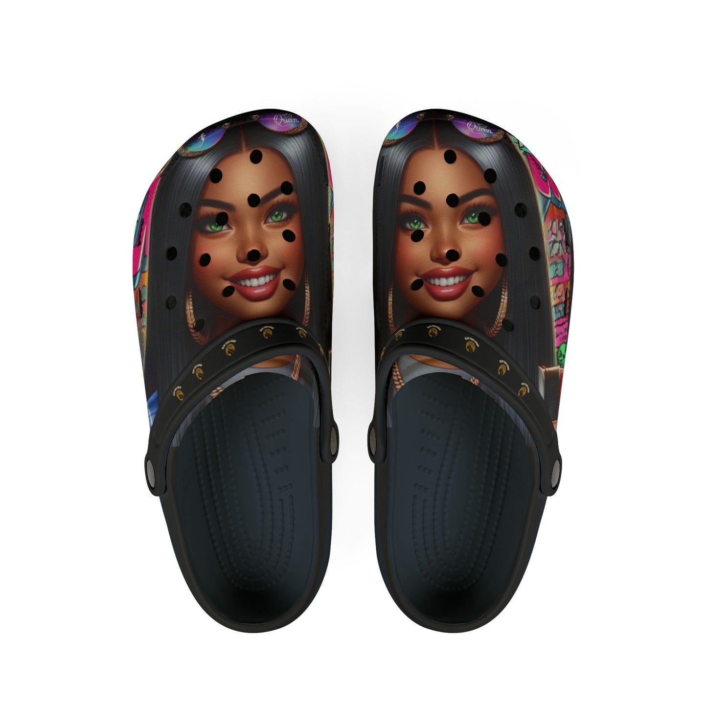Queen-Wear Your Crown EVA Foam Rubber Shoes (AOP) #23U