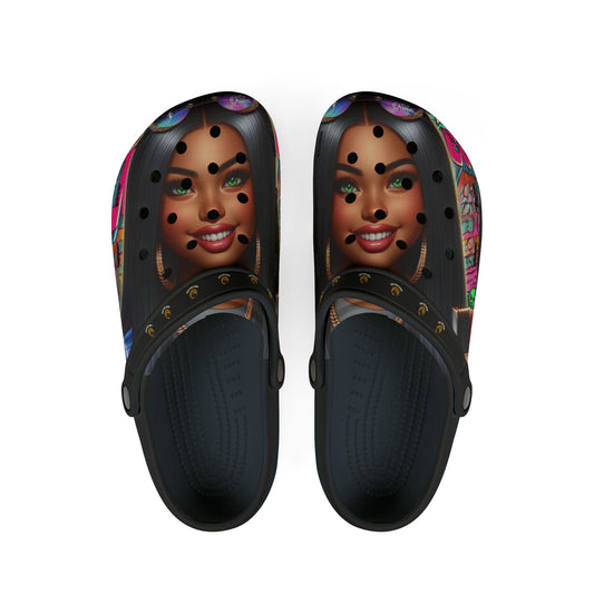 Queen-Wear Your Crown EVA Foam Rubber Shoes (AOP) #23U