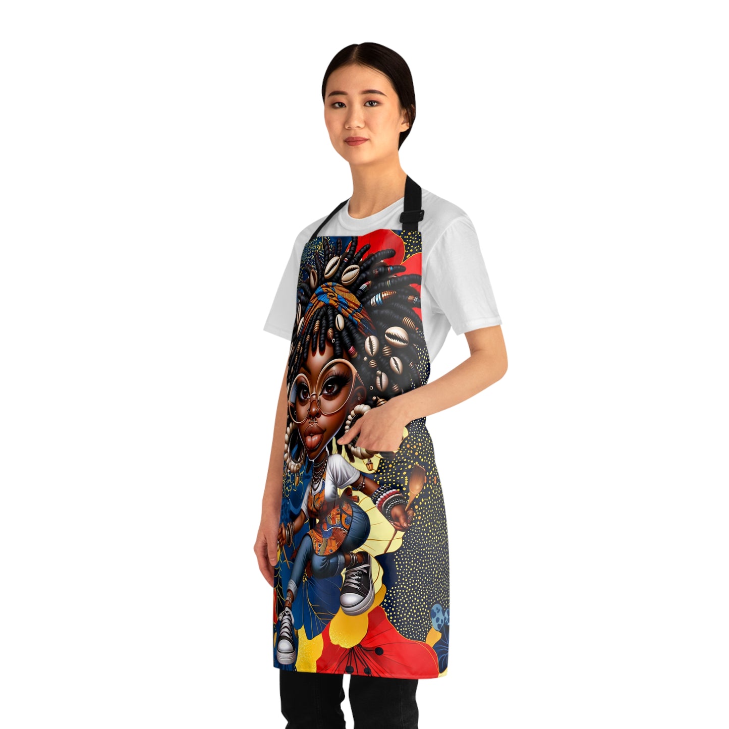 Afrocentric Apron - Bold Graphic Kitchen Cooking Wear, African Inspired Chef Apron, Ethnic Cooking Apron, Black History Month Gift, Cultural