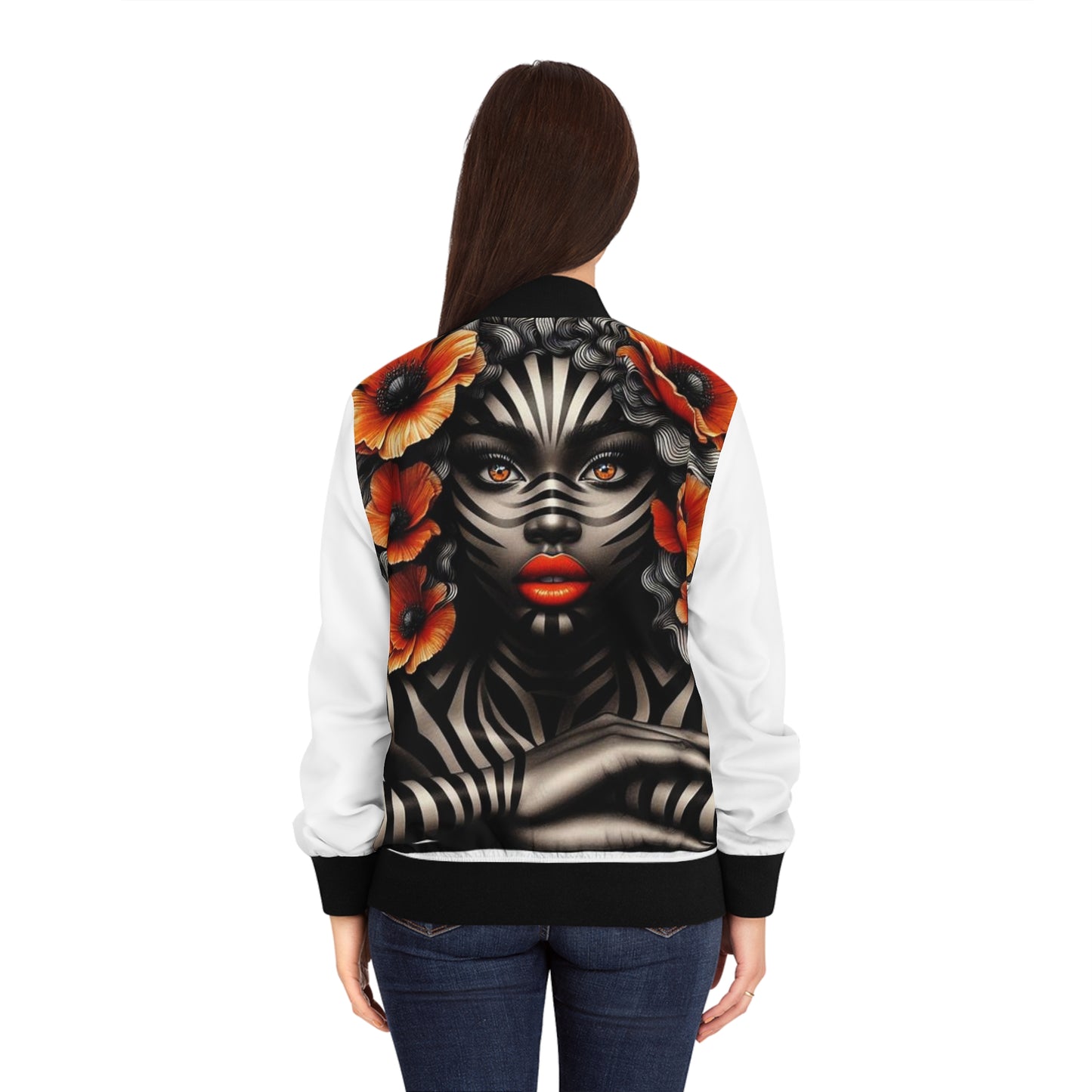 Zebra Fantasy Women's Bomber Jacket (AOP) #ZF10