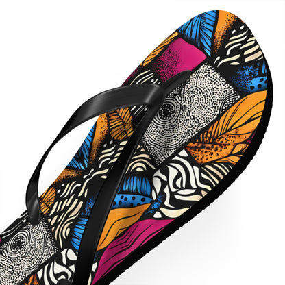 Floral and Feather Flip Flops | Beach Sandals for Summer Vibes Vacation Footwear