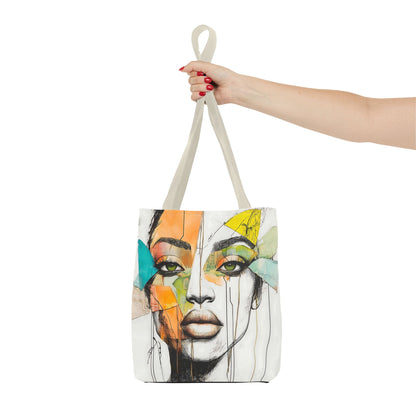 Artistic Abstract Face Tote Bag, Trendy Canvas Bag, Unique Gift for Art Lovers, Fashionable Beach Bag, Stylish Shopping Bag, Cool