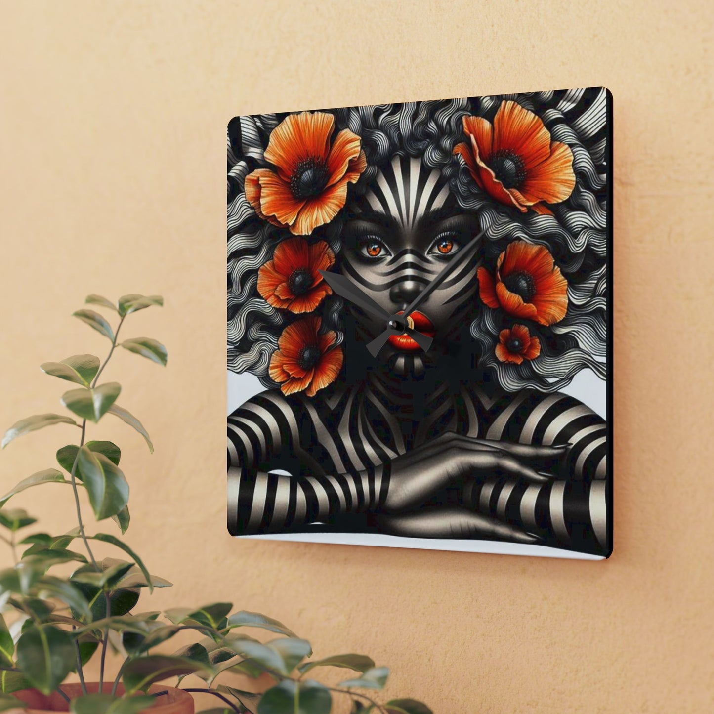 Zebra Fantasy Acrylic Wall Clock #ZF29