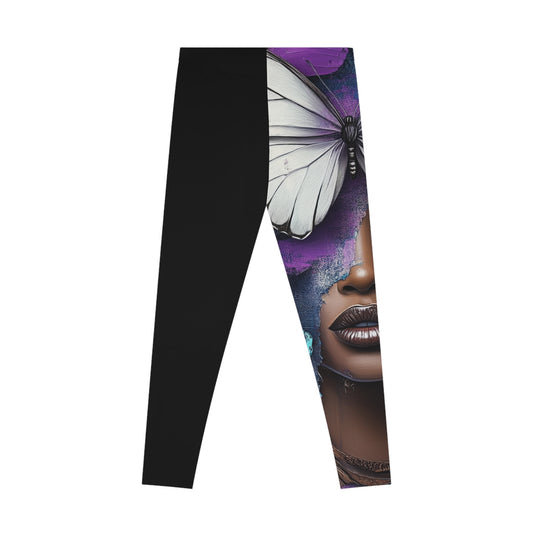 Butterfly Beauty Leggings Stretchy Yoga Pants Women's Activewear Floral Print