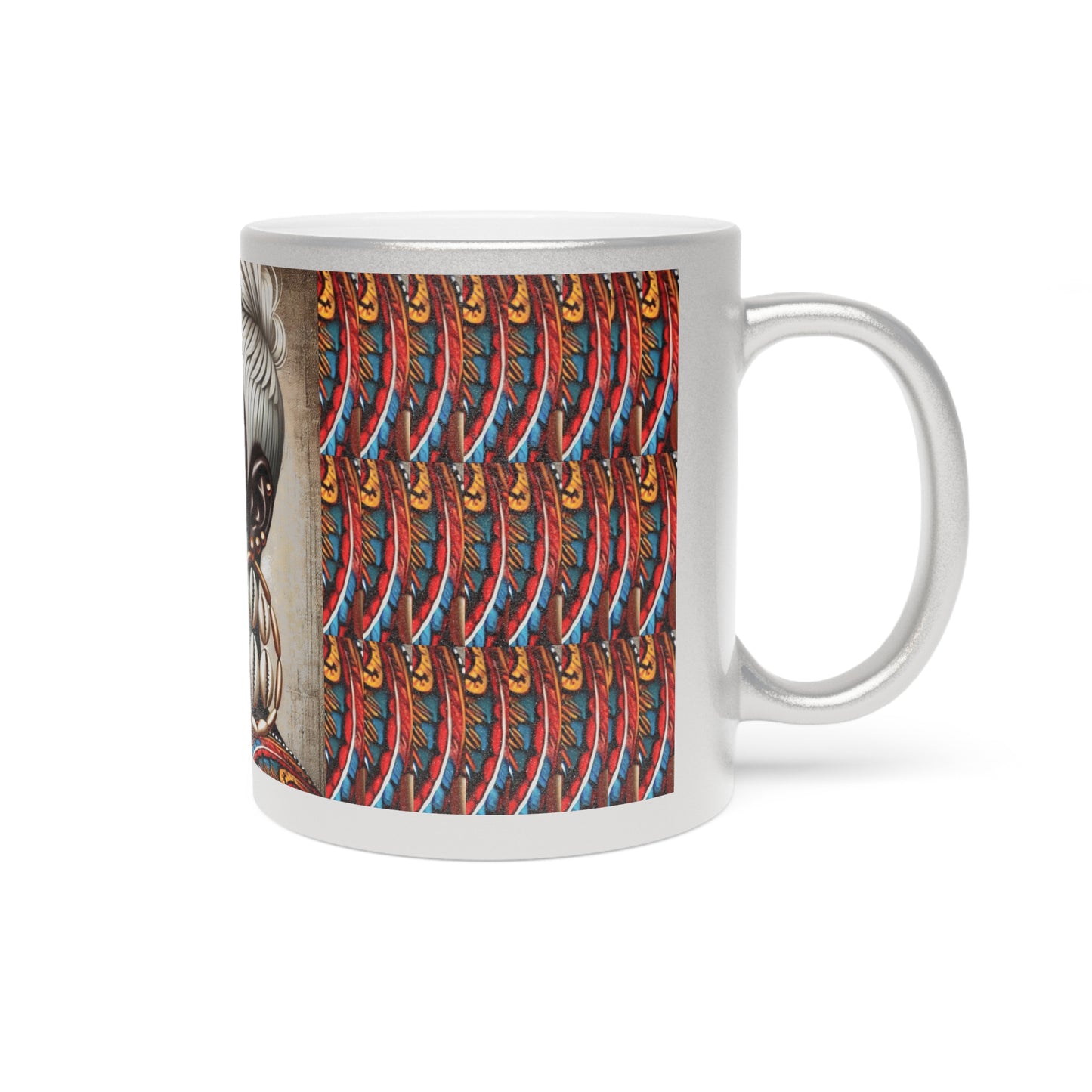 Platinum Beauty African Art Metallic Mug