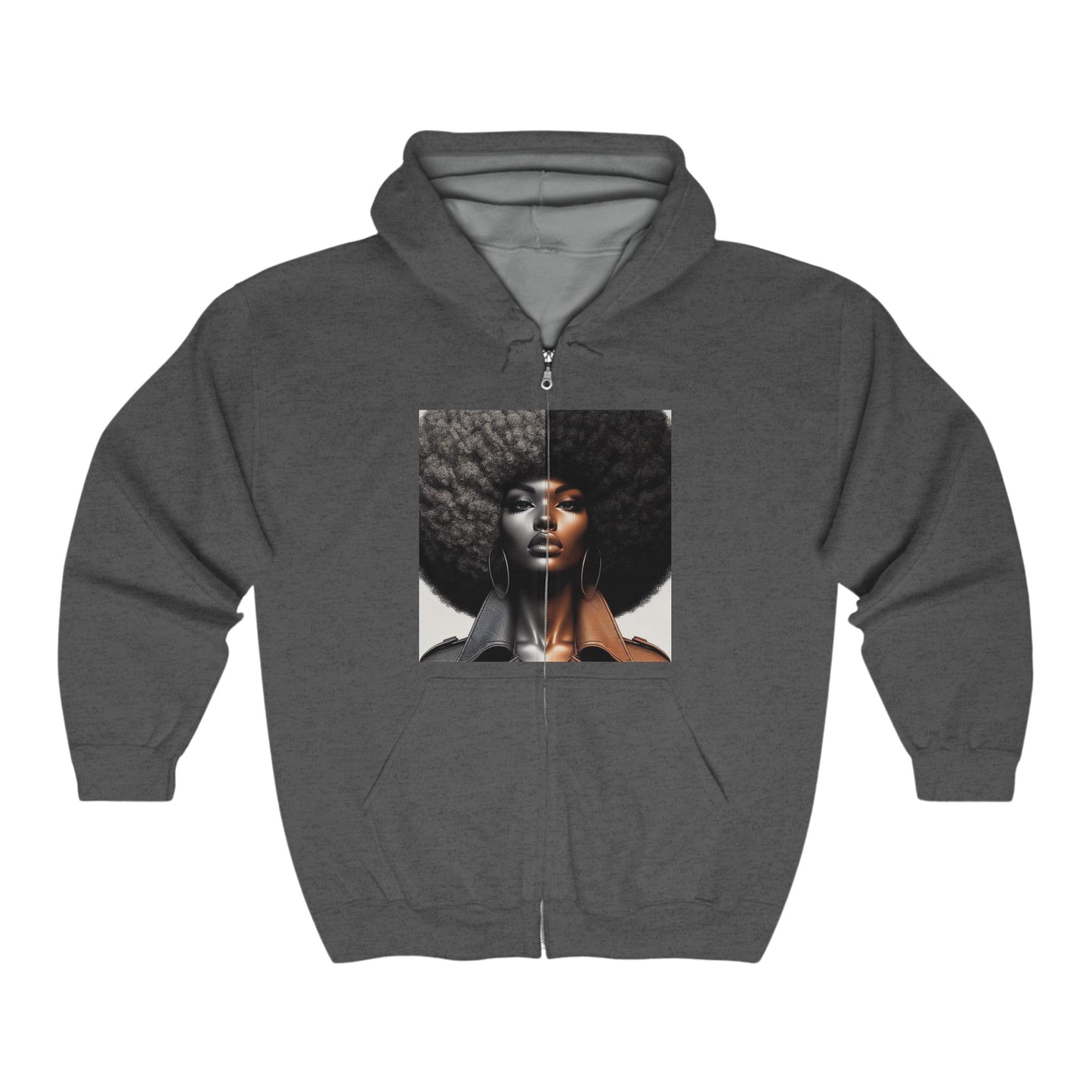 Afro Power Unisex Heavy Blend™ Full Zip Hooded Sweatshirt #AP1
