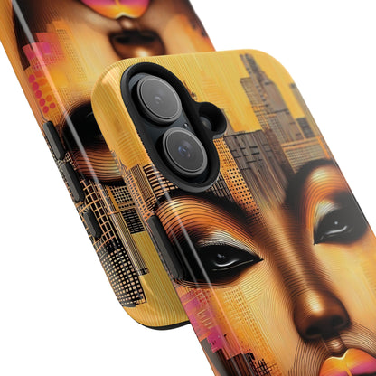 Afrocentric Tough Phone Case, City Girl On The Move Unique Design, Urban Street Style, Protective Cellphone Cover, Trendy Mobile Accessory