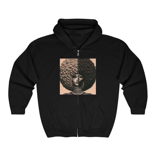 Afro Power Unisex Heavy Blend™ Full Zip Hooded Sweatshirt #AP3