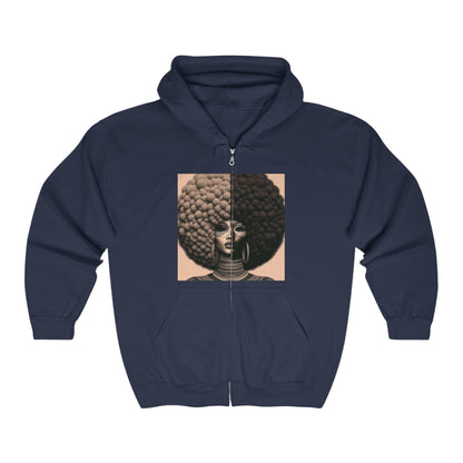 Afro Power Unisex Heavy Blend™ Full Zip Hooded Sweatshirt #AP3