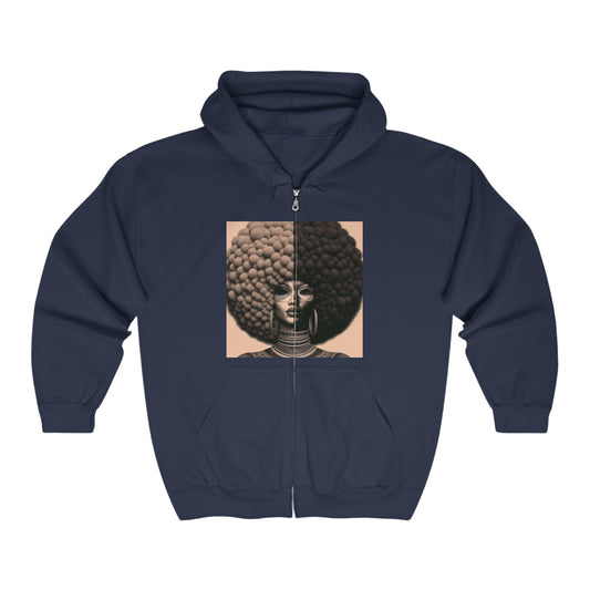 Afro Power Unisex Heavy Blend™ Full Zip Hooded Sweatshirt #AP3