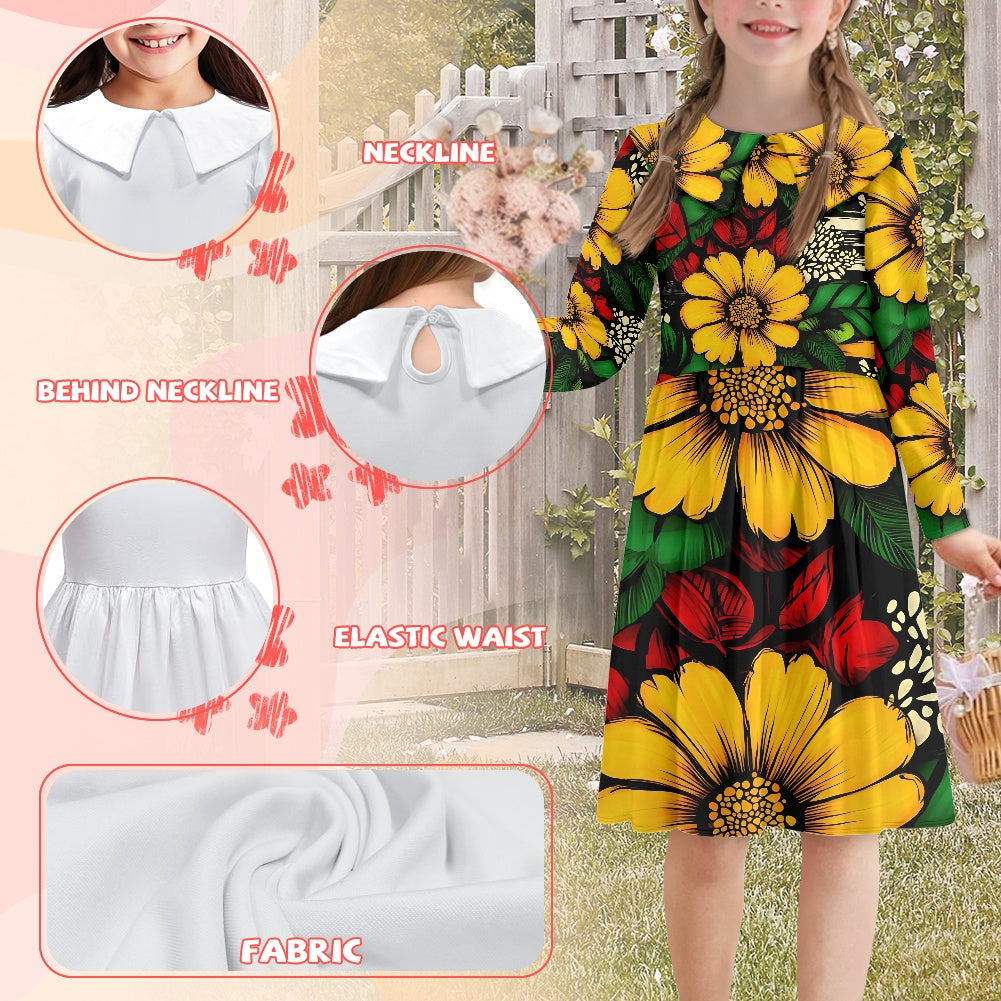 Children's Long Sleeve Baby Collar Dress