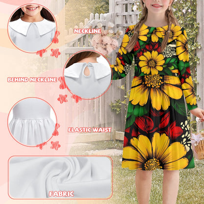 Children's Long Sleeve Baby Collar Dress