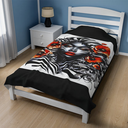 Zebra Fantasy Velveteen Plush Blanket #ZF25