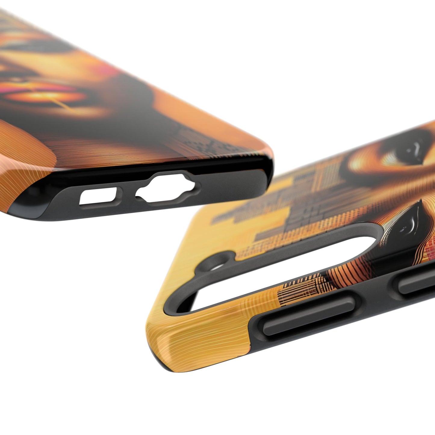 Afrocentric Tough Phone Case, City Girl On The Move Unique Design, Urban Street Style, Protective Cellphone Cover, Trendy Mobile Accessory