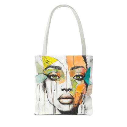 Artistic Abstract Face Tote Bag, Trendy Canvas Bag, Unique Gift for Art Lovers, Fashionable Beach Bag, Stylish Shopping Bag, Cool