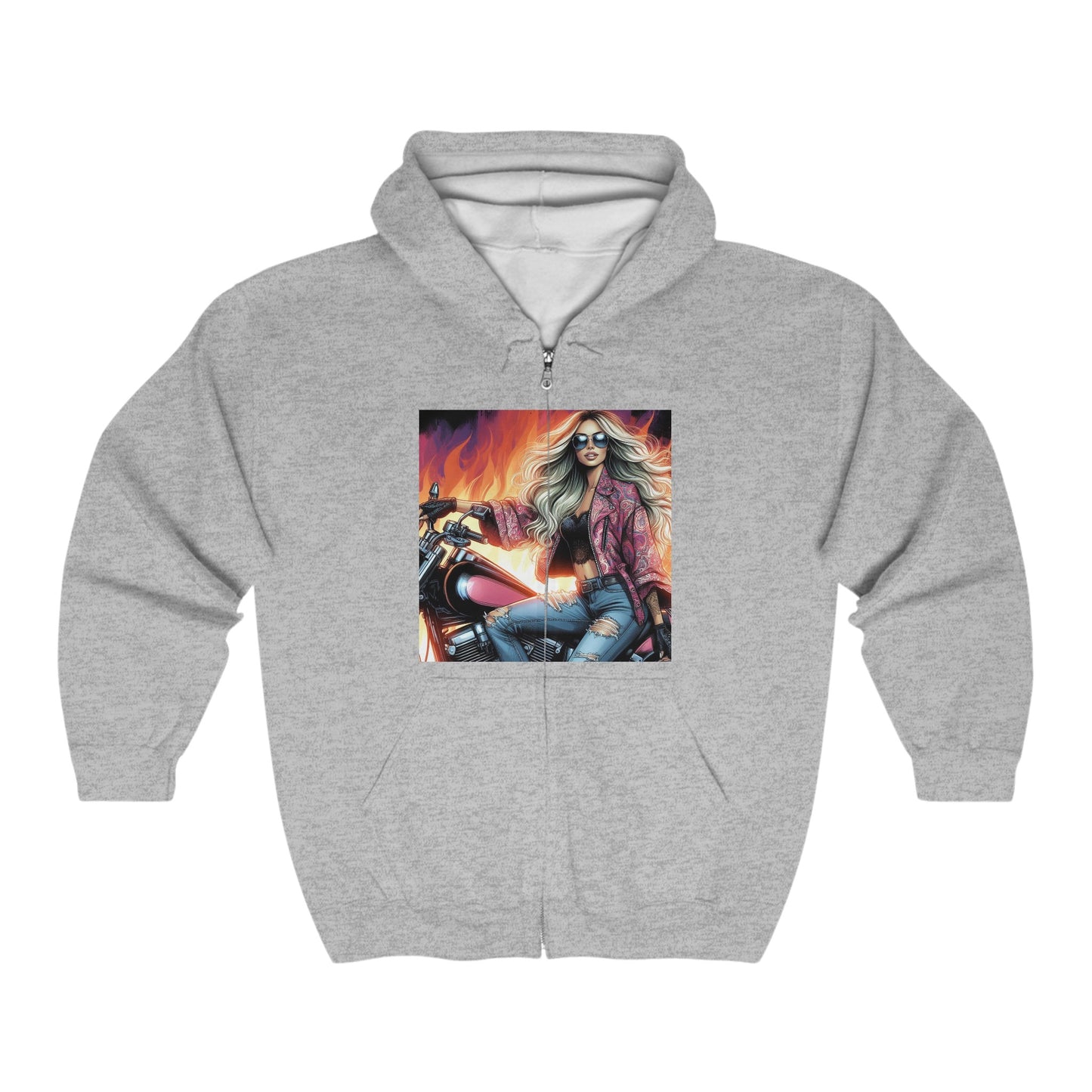 Born To Ride Unisex Heavy Blend™ Full Zip Hooded Sweatshirt #13MU