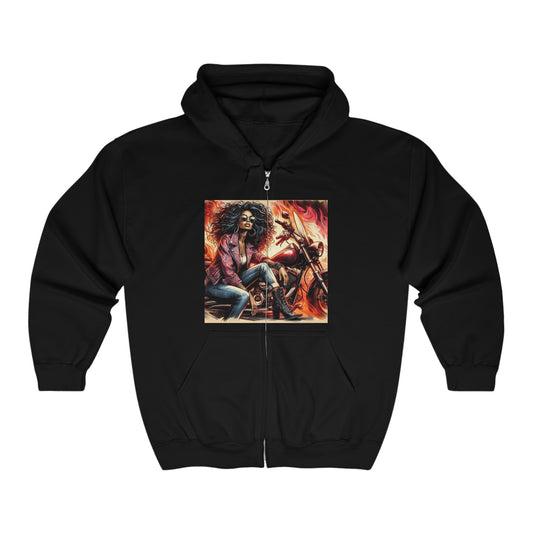 Born To Ride Unisex Heavy Blend™ Full Zip Hooded Sweatshirt #13MU
