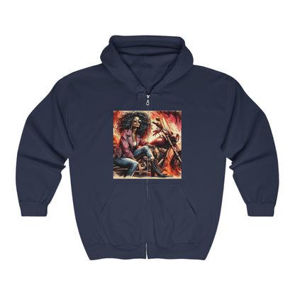 Born To Ride Unisex Heavy Blend™ Full Zip Hooded Sweatshirt #13MU