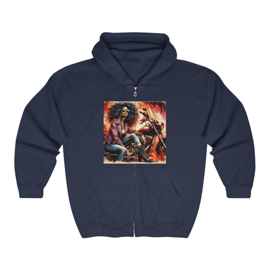 Born To Ride Unisex Heavy Blend™ Full Zip Hooded Sweatshirt #13MU