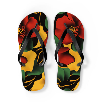 Tropical Floral Flip Flops | Summer Footwear Beach Sandals Vacation Ready Poolside Comfort Gift for Him
