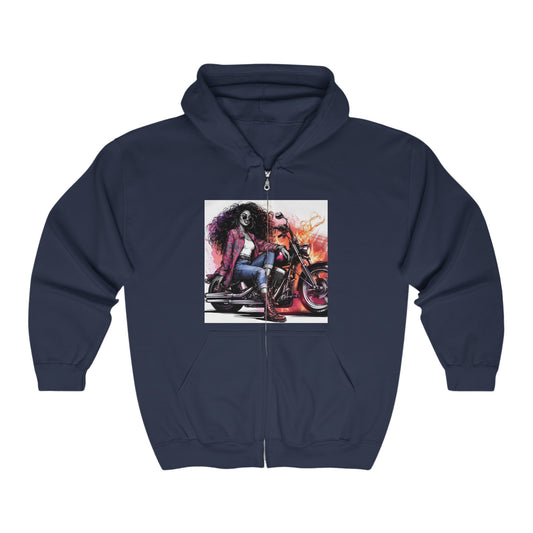 Born To Ride Unisex Heavy Blend™ Full Zip Hooded Sweatshirt #13MU