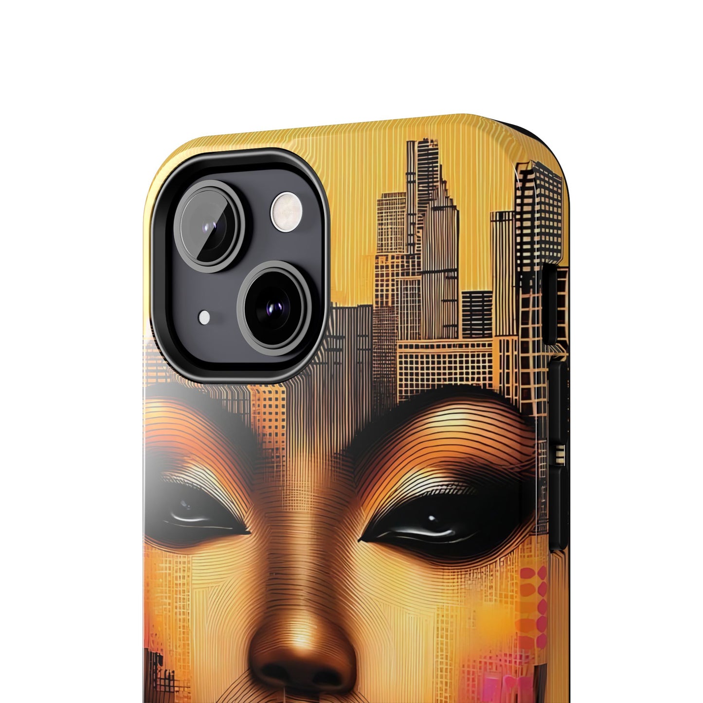 Afrocentric Tough Phone Case, City Girl On The Move Unique Design, Urban Street Style, Protective Cellphone Cover, Trendy Mobile Accessory