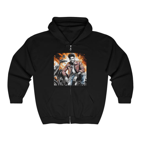 Born To Ride Unisex Heavy Blend™ Full Zip Hooded Sweatshirt #13MU