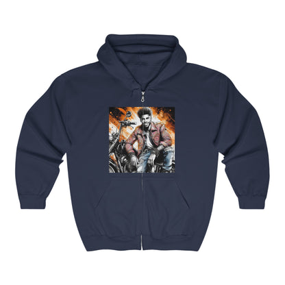 Born To Ride Unisex Heavy Blend™ Full Zip Hooded Sweatshirt #13MU