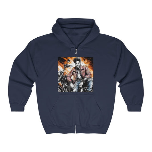 Born To Ride Unisex Heavy Blend™ Full Zip Hooded Sweatshirt #13MU