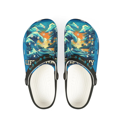Life is Wavy EVA Foam Rubber Shoes (AOP) #LW3U