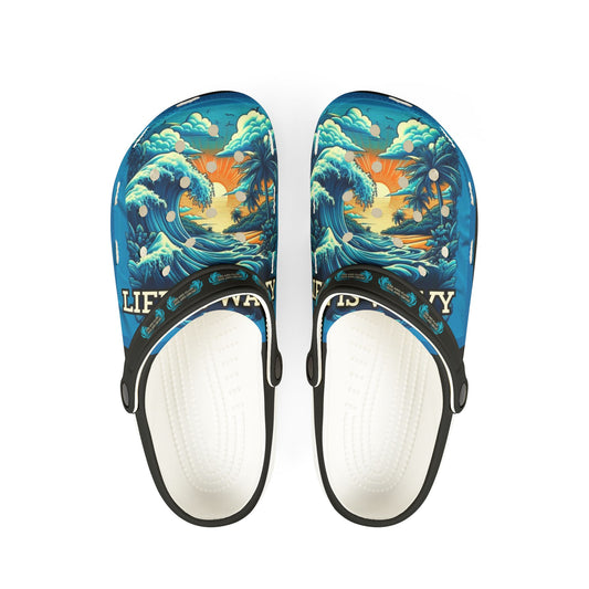 Life is Wavy EVA Foam Rubber Shoes (AOP) #LW3U