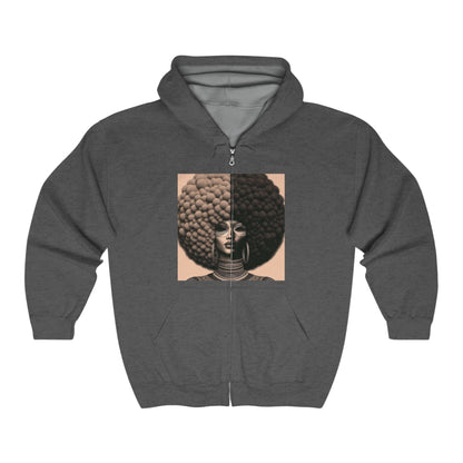 Afro Power Unisex Heavy Blend™ Full Zip Hooded Sweatshirt #AP3