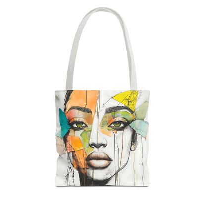 Artistic Abstract Face Tote Bag, Trendy Canvas Bag, Unique Gift for Art Lovers, Fashionable Beach Bag, Stylish Shopping Bag, Cool