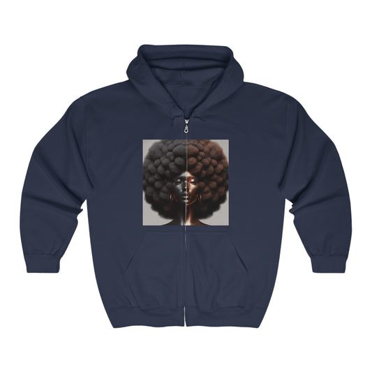 Afro Power Unisex Heavy Blend™ Full Zip Hooded Sweatshirt #AP8