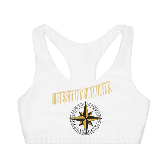 Destined For Greatness Girls' Double Lined Seamless Sports Bra (AOP) #1