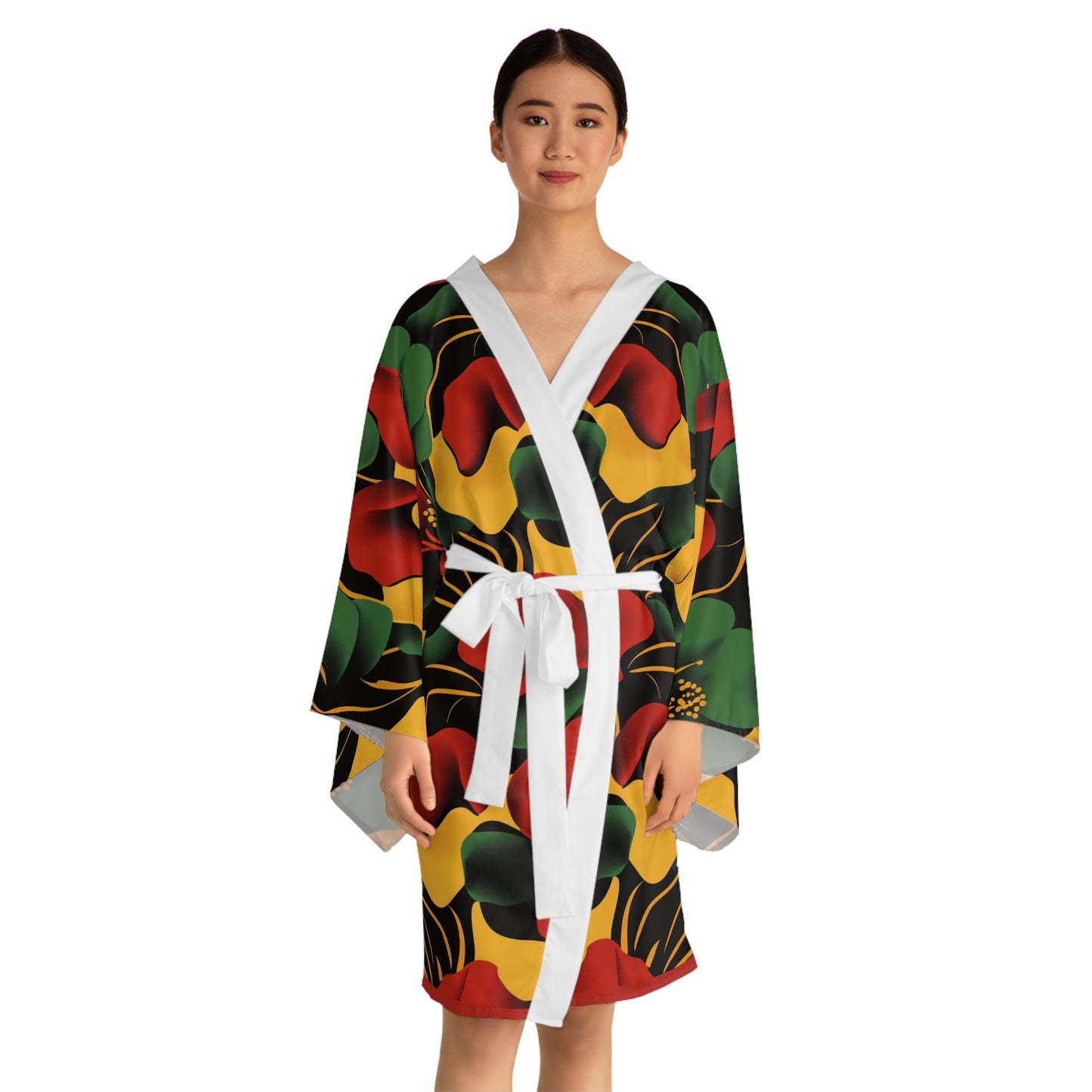 Floral Long Sleeve Kimono Robe - Cozy Loungewear Perfect for Relaxation Spa Days Gift for Her Summer Nights Unique Fashion