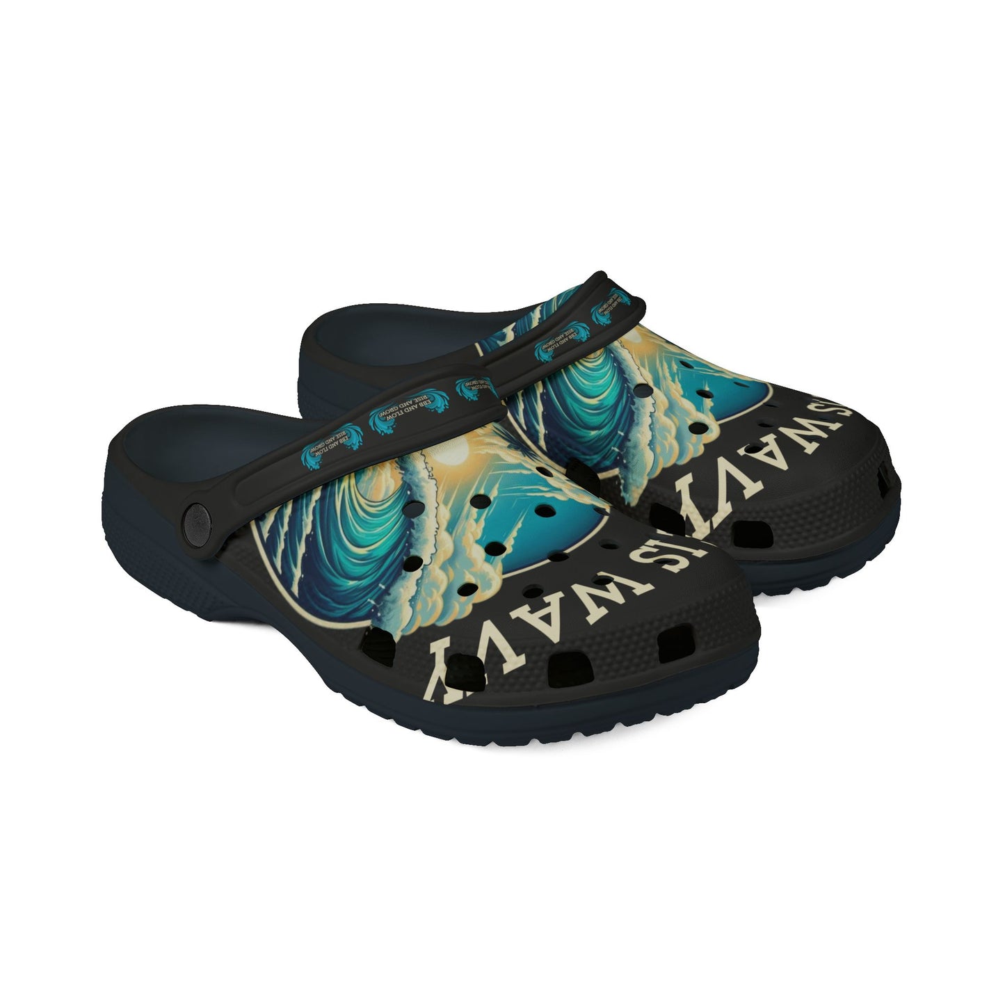 Life is Wavy EVA Foam Rubber Shoes (AOP) #LW2U