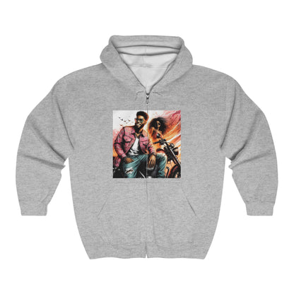 Born To Ride Unisex Heavy Blend™ Full Zip Hooded Sweatshirt #13MU