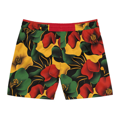 Vibrant Floral Mens Swim Shorts Beachwear Pool Party Summer Vacation Tropical Getaway Gift for Dad