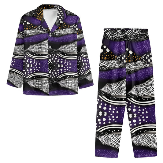 Turn down neck pajamas set for woman