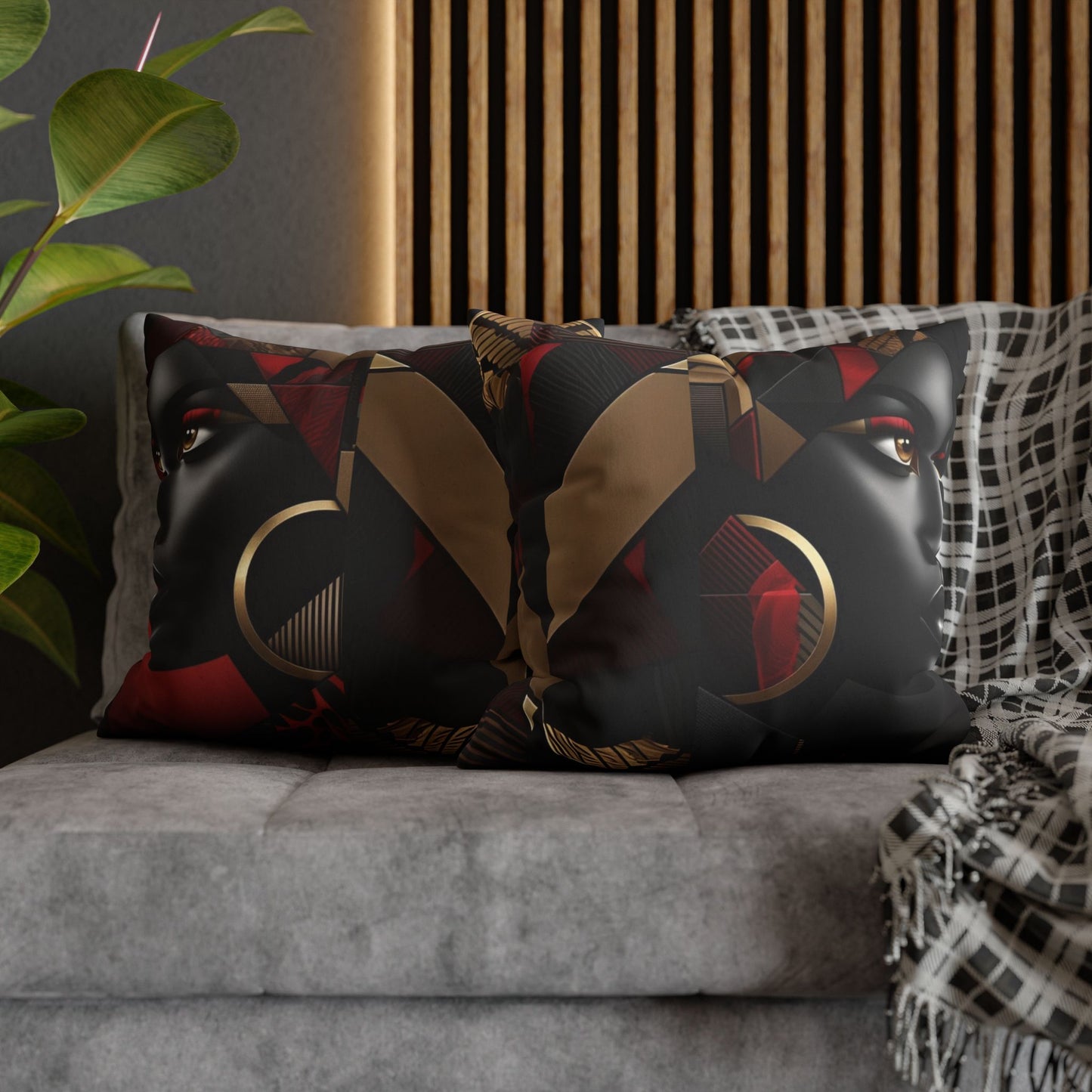 Square Pillowcase, Double Sided Print, Faux Suede Cover #FO2