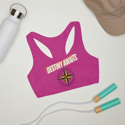 Destined For Greatness Girls' Double Lined Seamless Sports Bra (AOP) #1