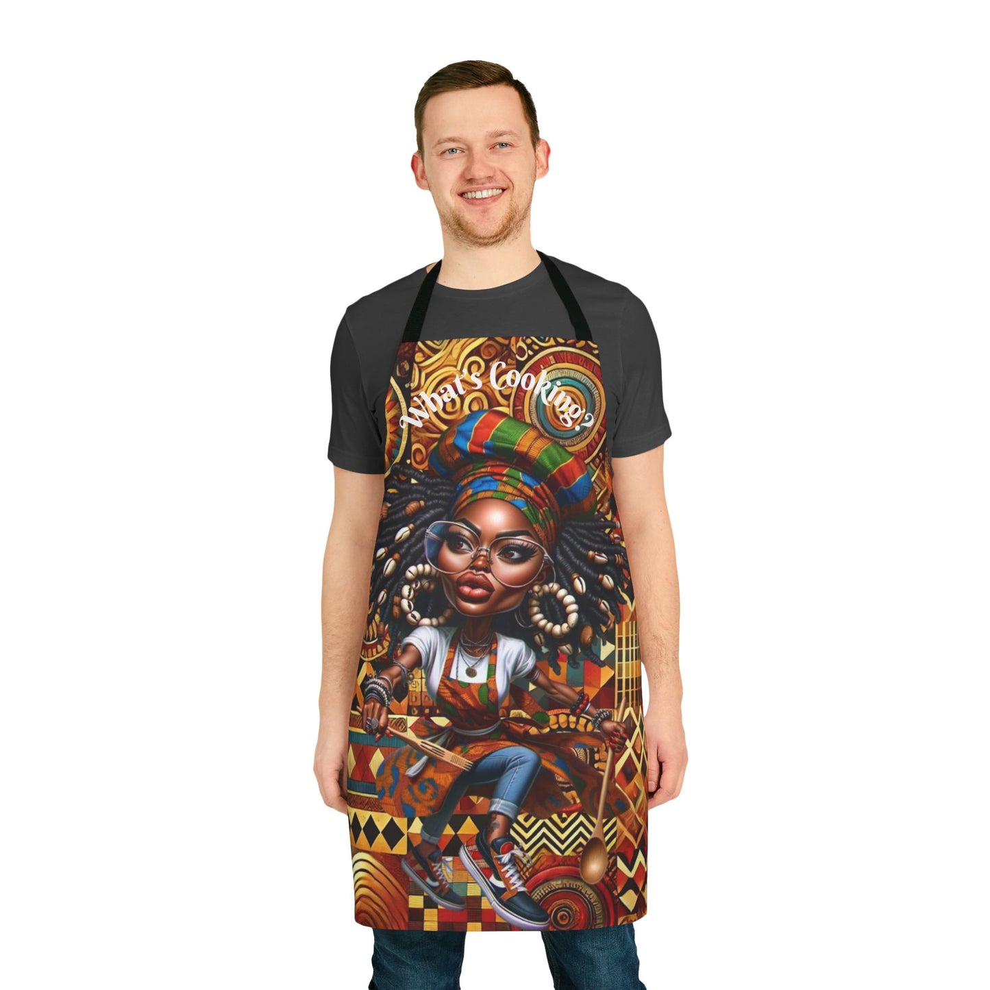 What's Cooking?Apron, 5-Color Straps (AOP) #WC3