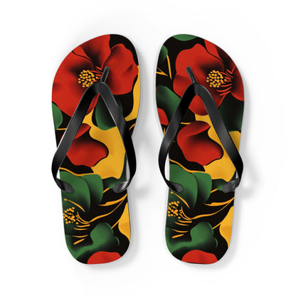 Tropical Floral Flip Flops | Beach Sandals for Summer Vibes Vacation Footwear Gift for Her Pool Party Shoes Comfortable Beachwear
