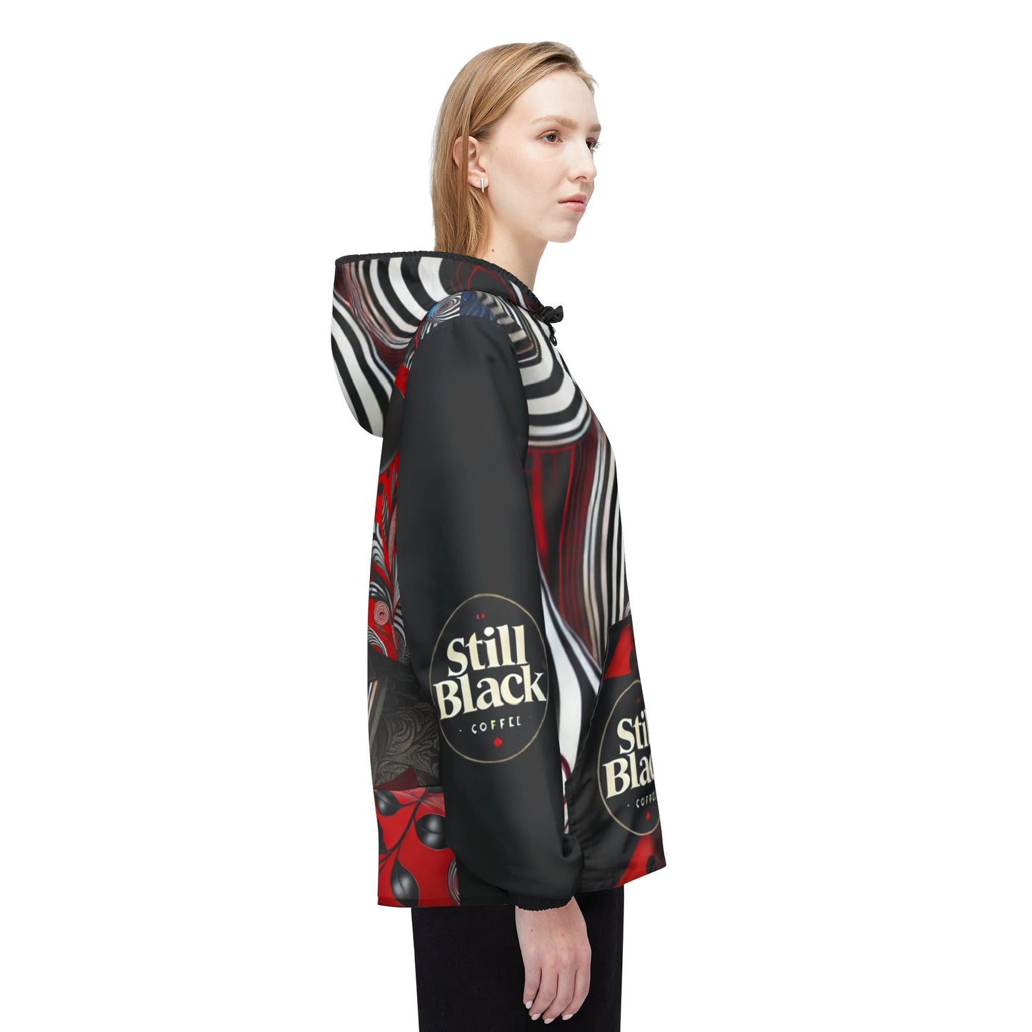 Still Black Windbreaker Jacket (AOP) #SB16