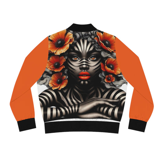 Zebra Fantasy Women's Bomber Jacket (AOP) #ZF10