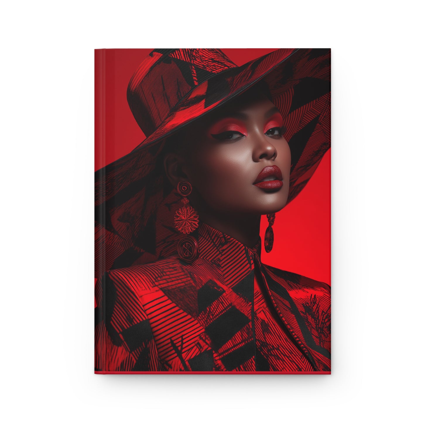 Afrocentric Woman Journal, Red Garnet Diary Notebook Gift for Writers, Matte