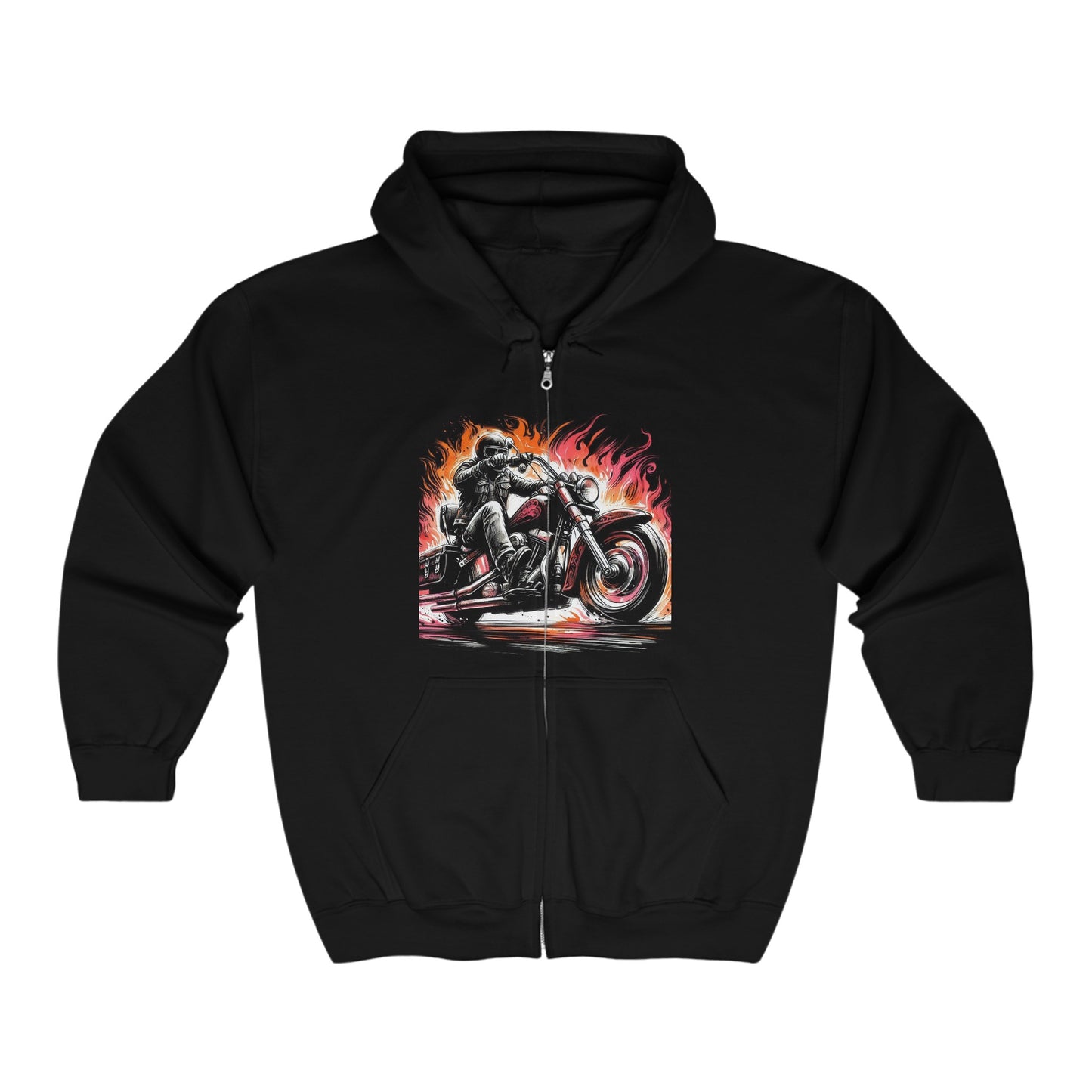 Born To Ride Unisex Heavy Blend™ Full Zip Hooded Sweatshirt #13MU
