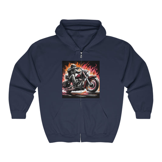 Born To Ride Unisex Heavy Blend™ Full Zip Hooded Sweatshirt #13MU